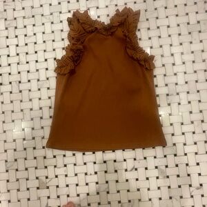 Ruffled Brown Tank Top